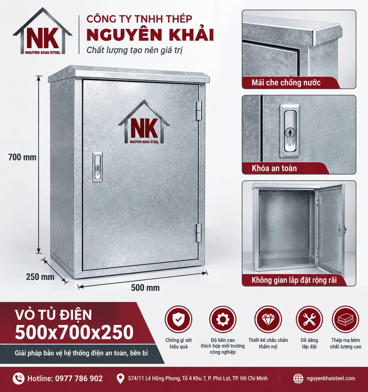 Vỏ tủ điện 500x700x250