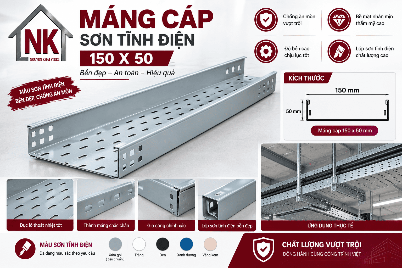 Máng cáp 150×50