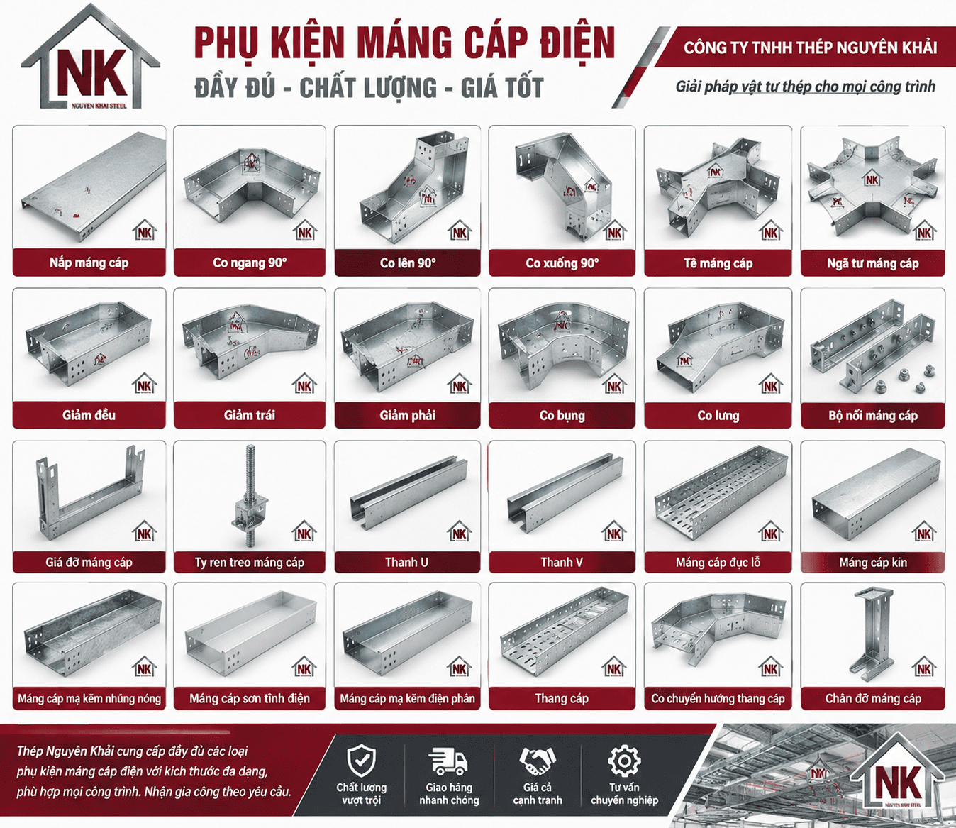 Giá Phụ Kiện Máng Cáp Tại Bình Dương 2026
